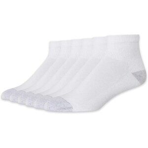 🆕 Men White Cushion Ankle Socks Label Pack of 6 Ultra Soft Cotton Blend Durable